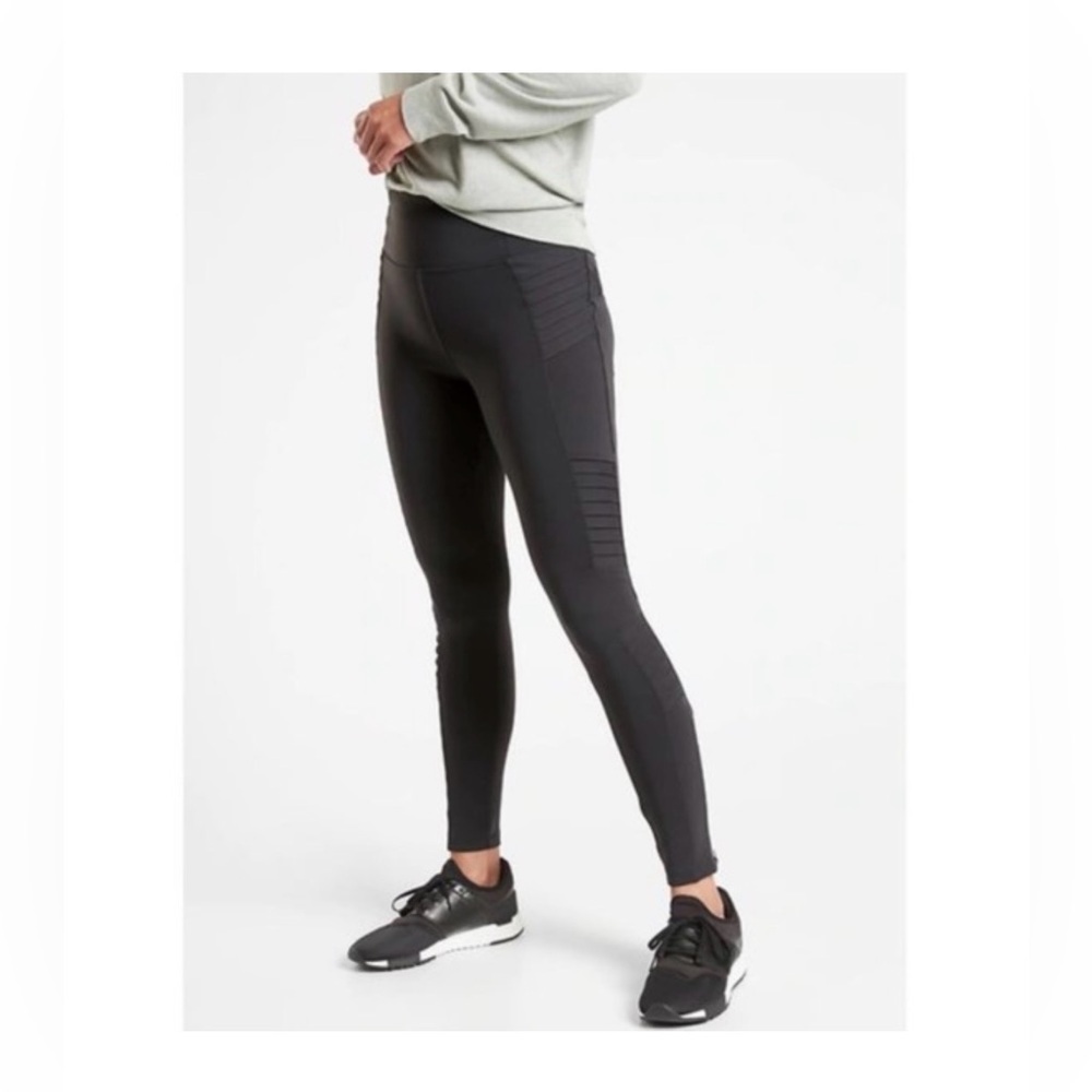 ATHLETA - Delancey Black Moto Tight Size Small